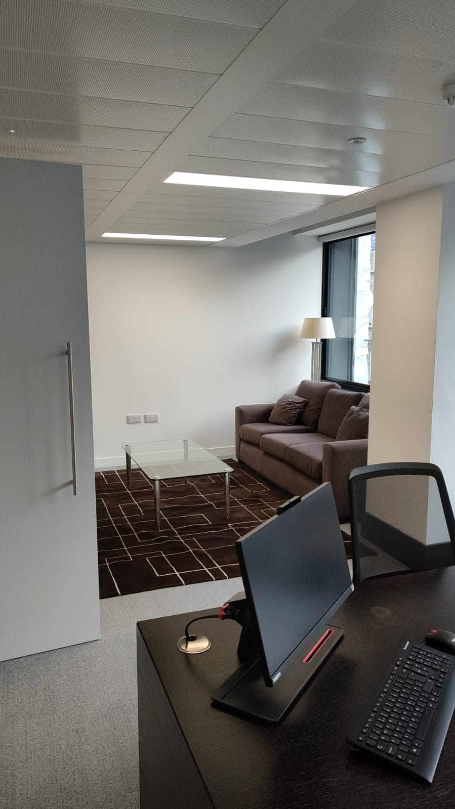 Executive office with glass partitions